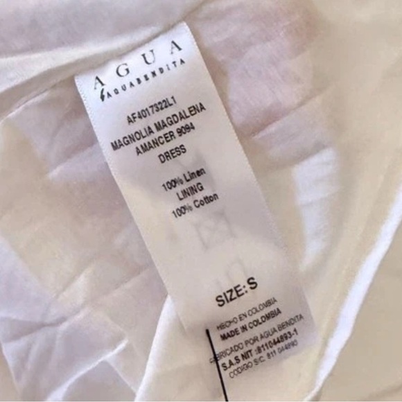 🆕 AGUA BENDITA Magnolia Magladena Floral Linen Maxi Dress Sz S - Picture 6 of 9